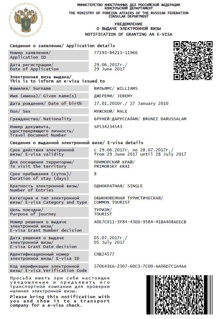 visa granting notification
